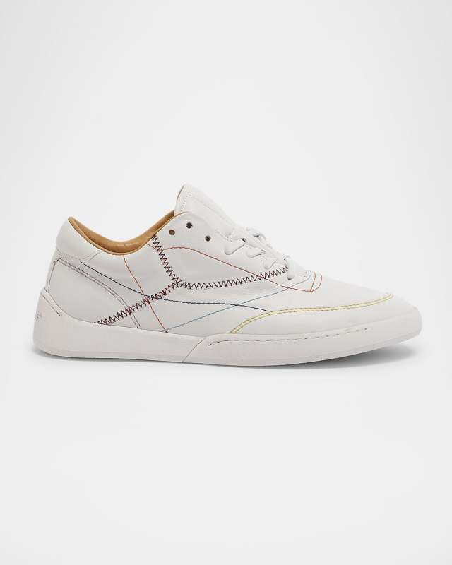 Ohio Multi-Stitched Leather Low-Top Sneakers
